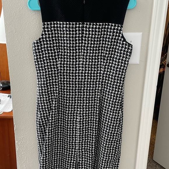 Talbots black and white checkered fitted zipper back dress. Beautiful! - Picture 3 of 3